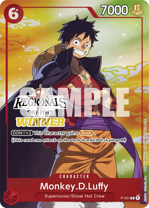 Monkey.D.Luffy (Online Regional 2024 Vol. 2) [Winner] [One Piece Promotion Cards] | Galactic Gamez