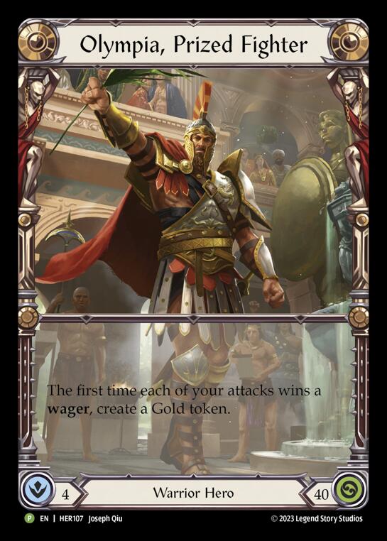 Olympia, Prized Fighter [HER107] (Promo)  Rainbow Foil | Galactic Gamez