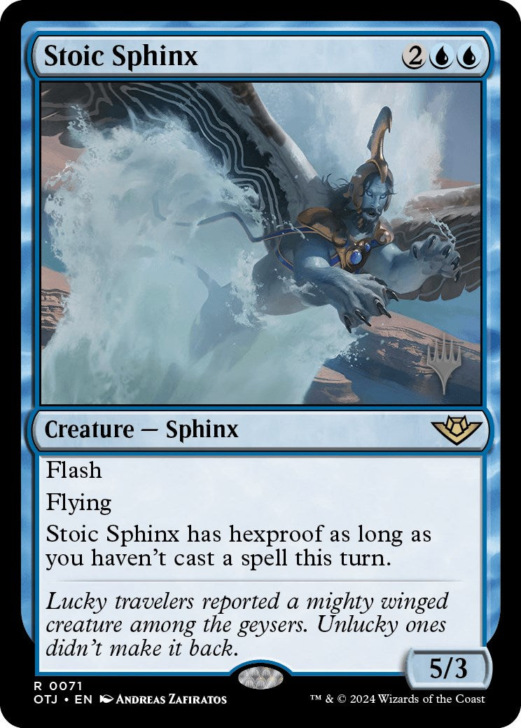 Stoic Sphinx (Promo Pack) [Outlaws of Thunder Junction Promos] | Galactic Gamez