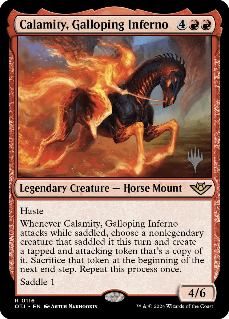 Calamity, Galloping Inferno (Promo Pack) [Outlaws of Thunder Junction Promos] | Galactic Gamez