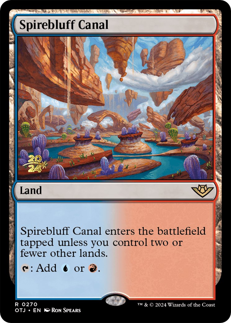 Spirebluff Canal (OTJ) [Outlaws of Thunder Junction Prerelease Promos] | Galactic Gamez