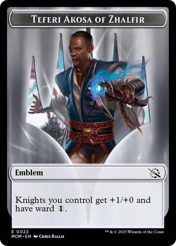 Soldier // Teferi Akosa of Zhalfir Emblem Double-Sided Token [March of the Machine Tokens] | Galactic Gamez