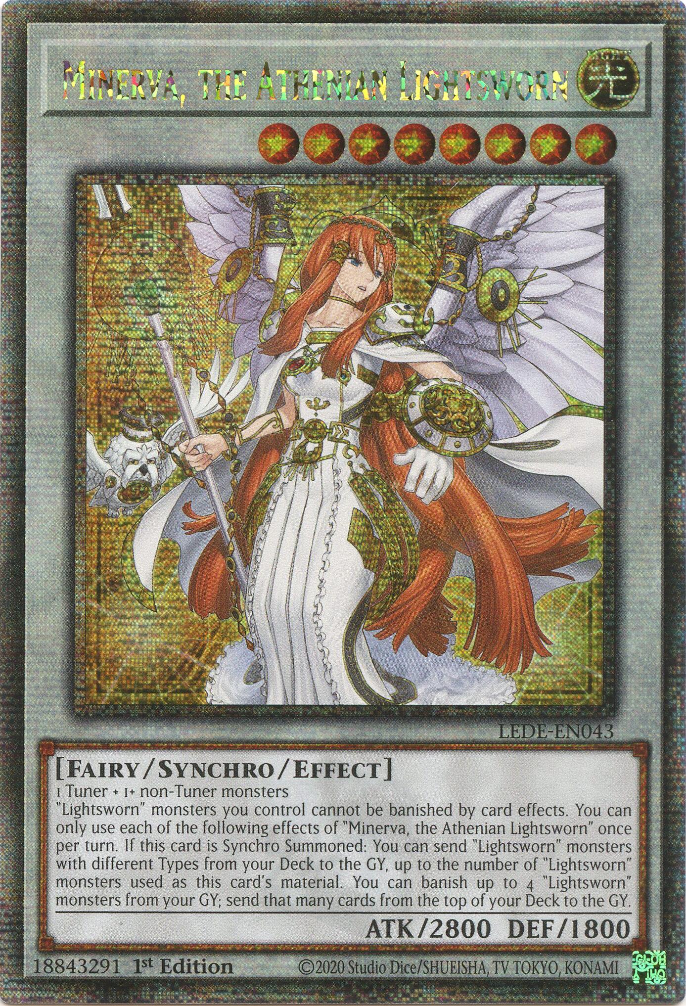 Minerva, the Athenian Lightsworn (Quarter Century Secret Rare) [LEDE-EN043] Quarter Century Secret Rare | Galactic Gamez