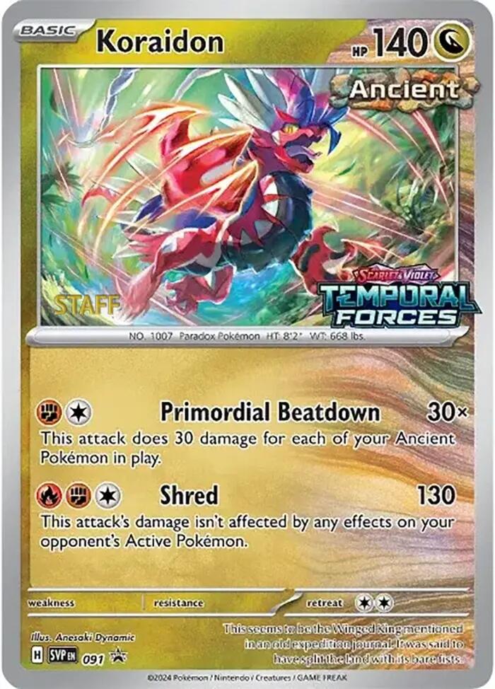 Koraidon (091) (Stamped) (Staff) [Scarlet & Violet: Black Star Promos] | Galactic Gamez