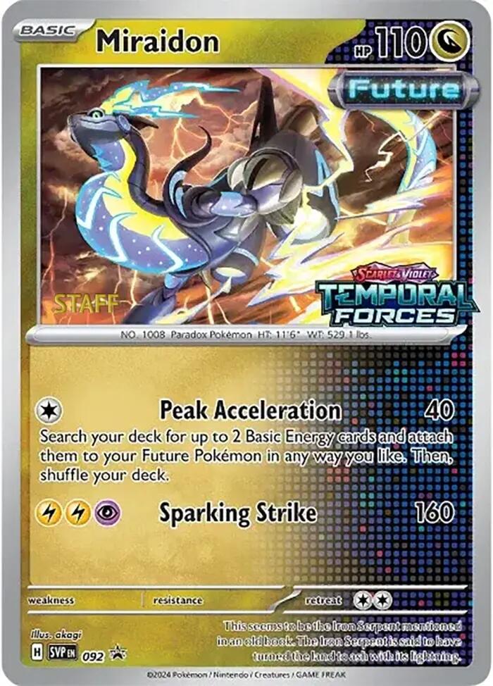 Miraidon (092) (Stamped) (Staff) [Scarlet & Violet: Black Star Promos] | Galactic Gamez