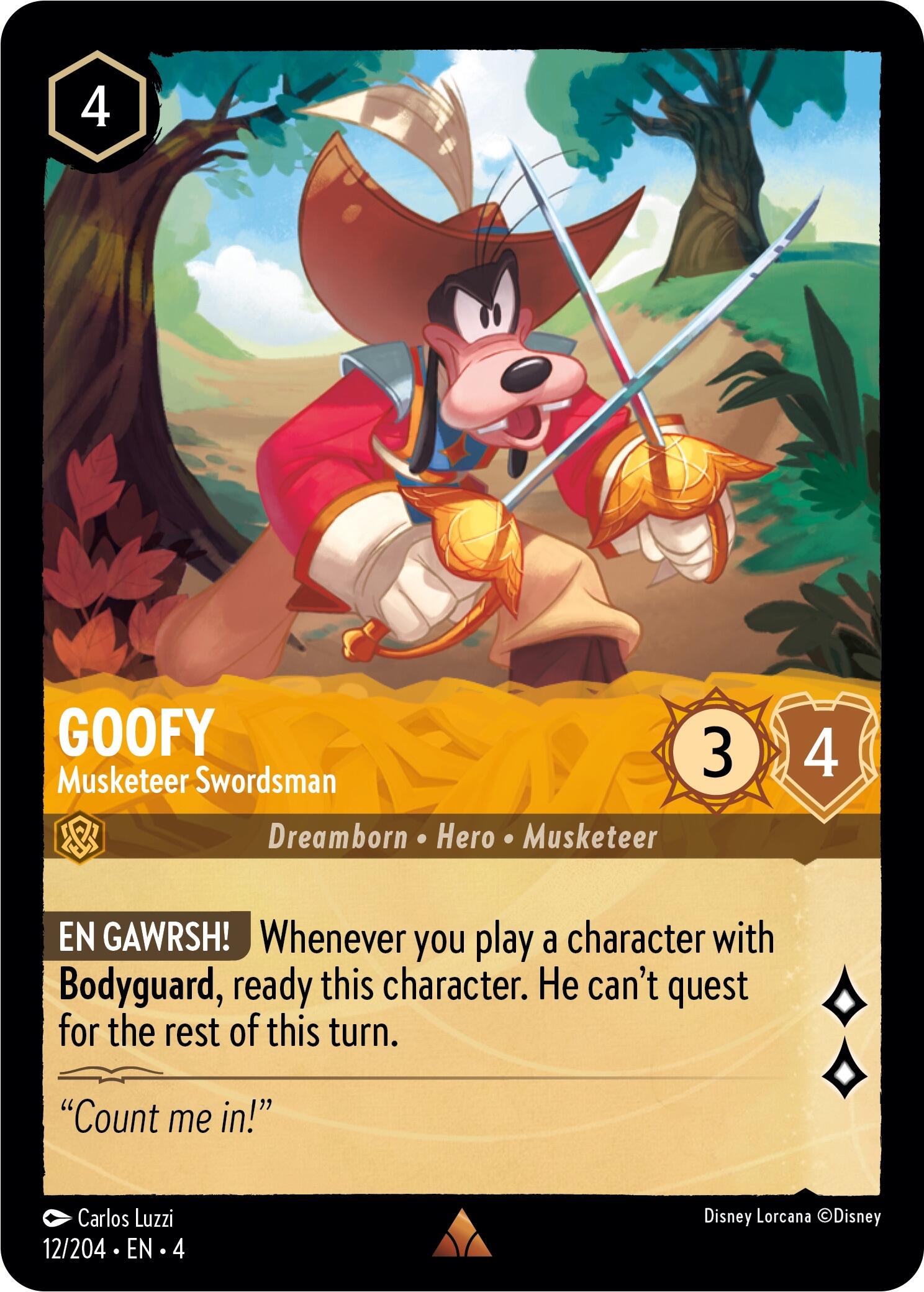 Goofy - Musketeer Swordsman (12/204) [Ursula's Return] | Galactic Gamez