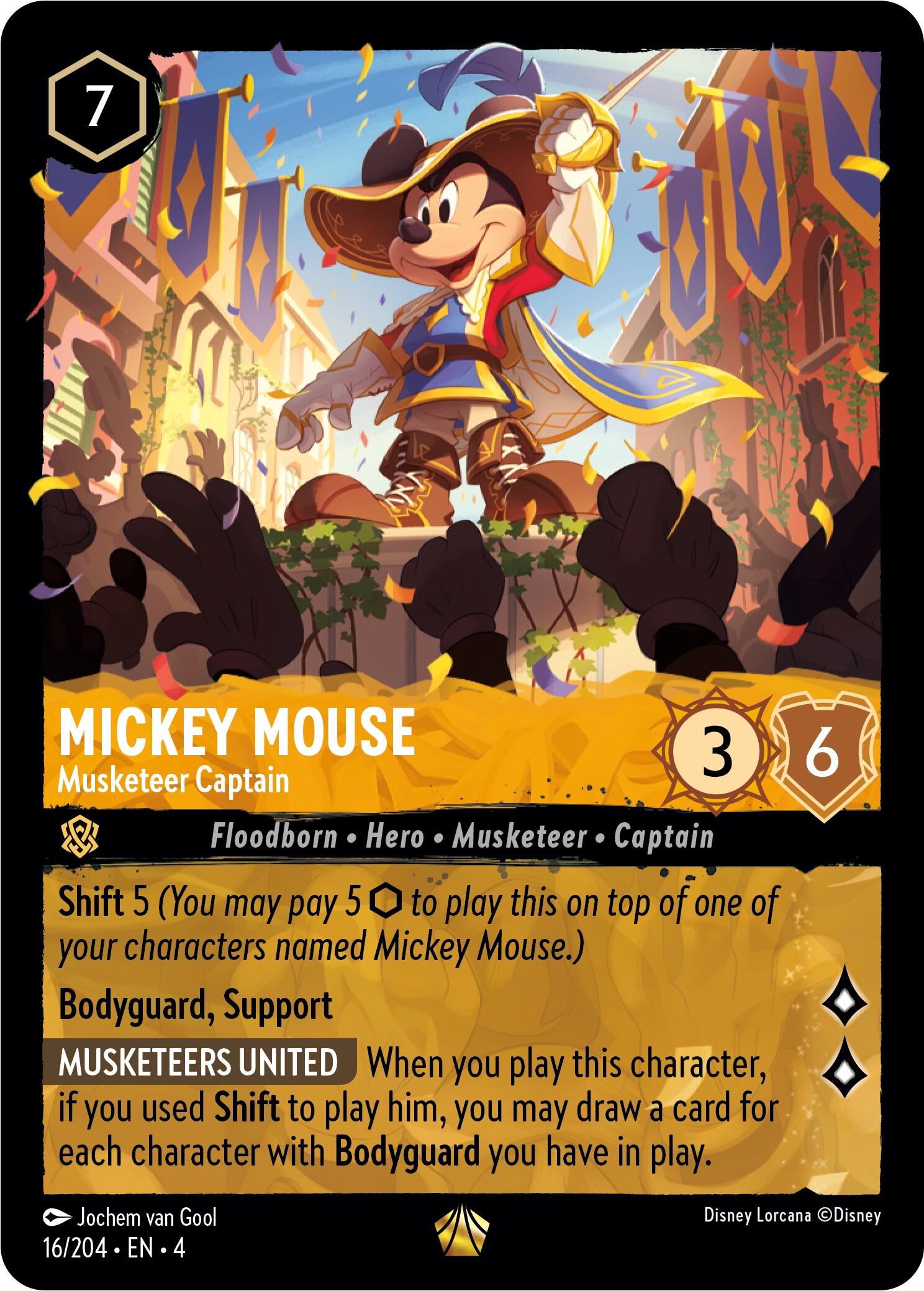 Mickey Mouse - Musketeer Captain (16/204) [Ursula's Return] | Galactic Gamez