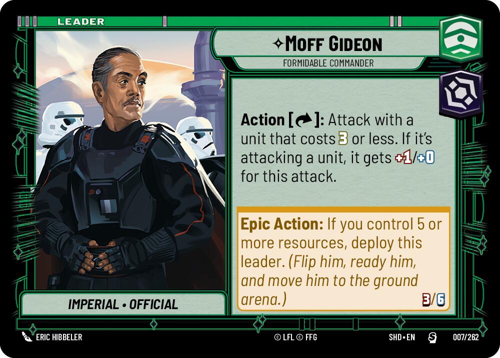 Moff Gideon - Formidable Commander (007/262) (007/262) [Shadows of the Galaxy] | Galactic Gamez