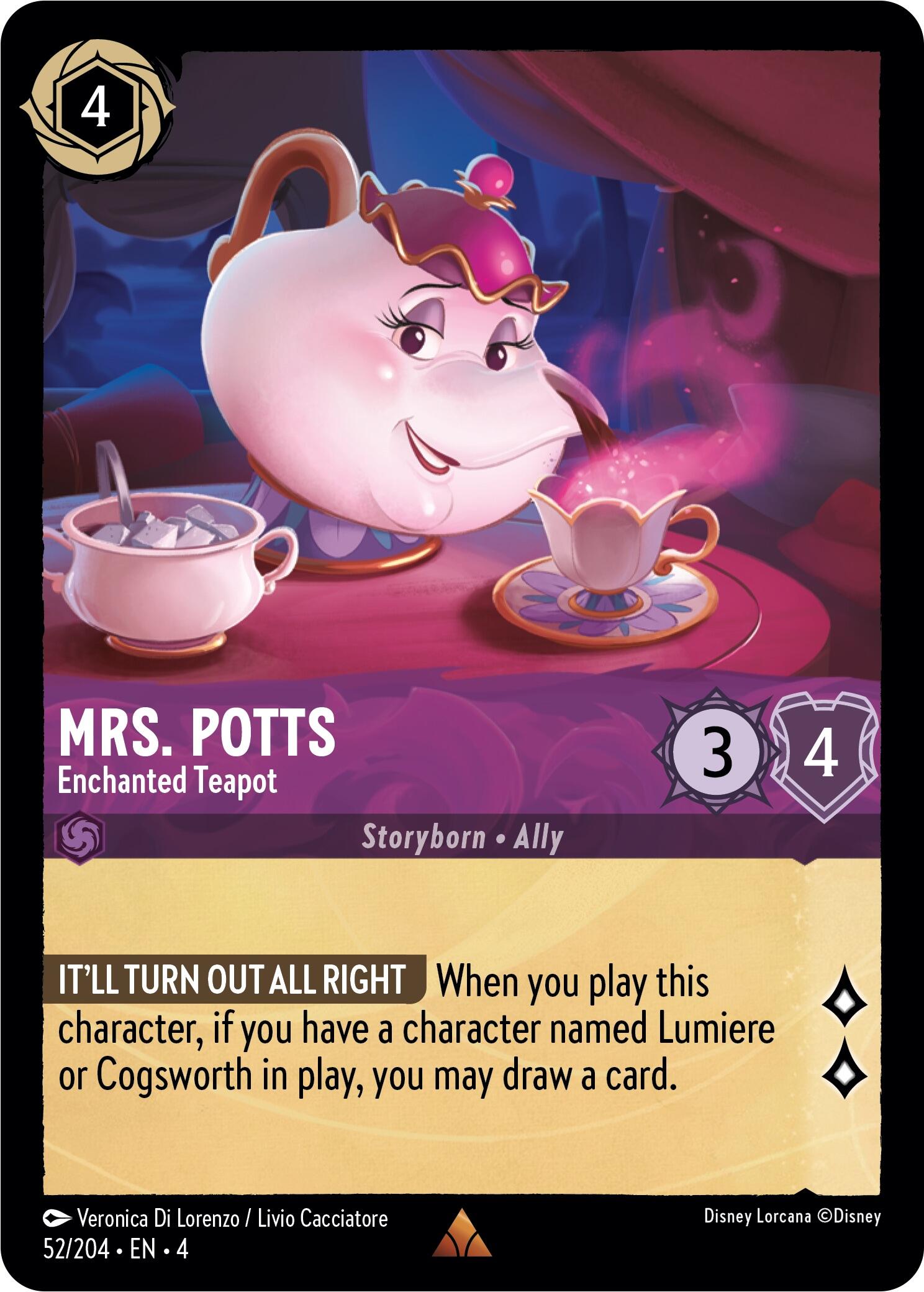 Mrs. Potts - Enchanted Teapot (52/204) [Ursula's Return] | Galactic Gamez