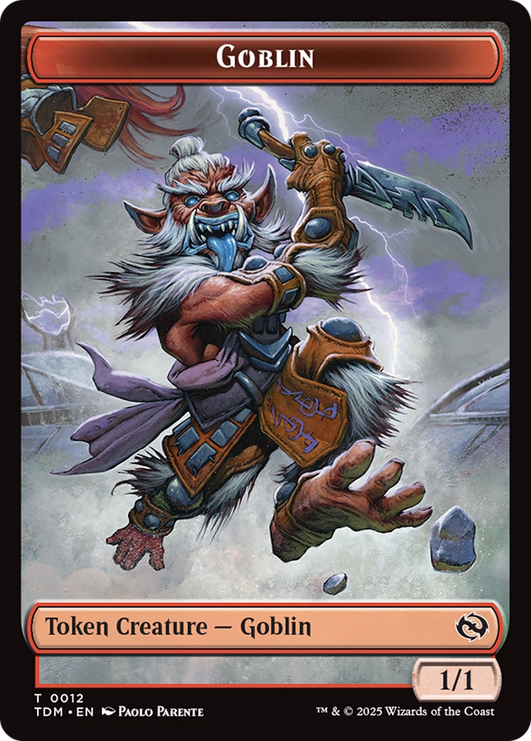 Goblin // Warrior Double-Sided Token [Tarkir: Dragonstorm Tokens] | Galactic Gamez