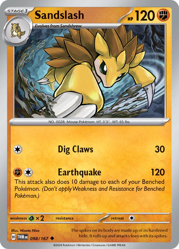 Sandslash (098/167) [Scarlet & Violet: Twilight Masquerade] | Galactic Gamez