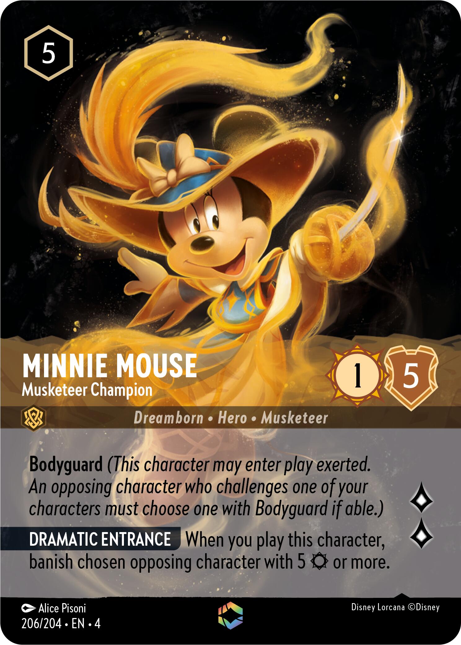 Minnie Mouse - Musketeer Champion (Enchanted) (206/204) [Ursula's Return] | Galactic Gamez