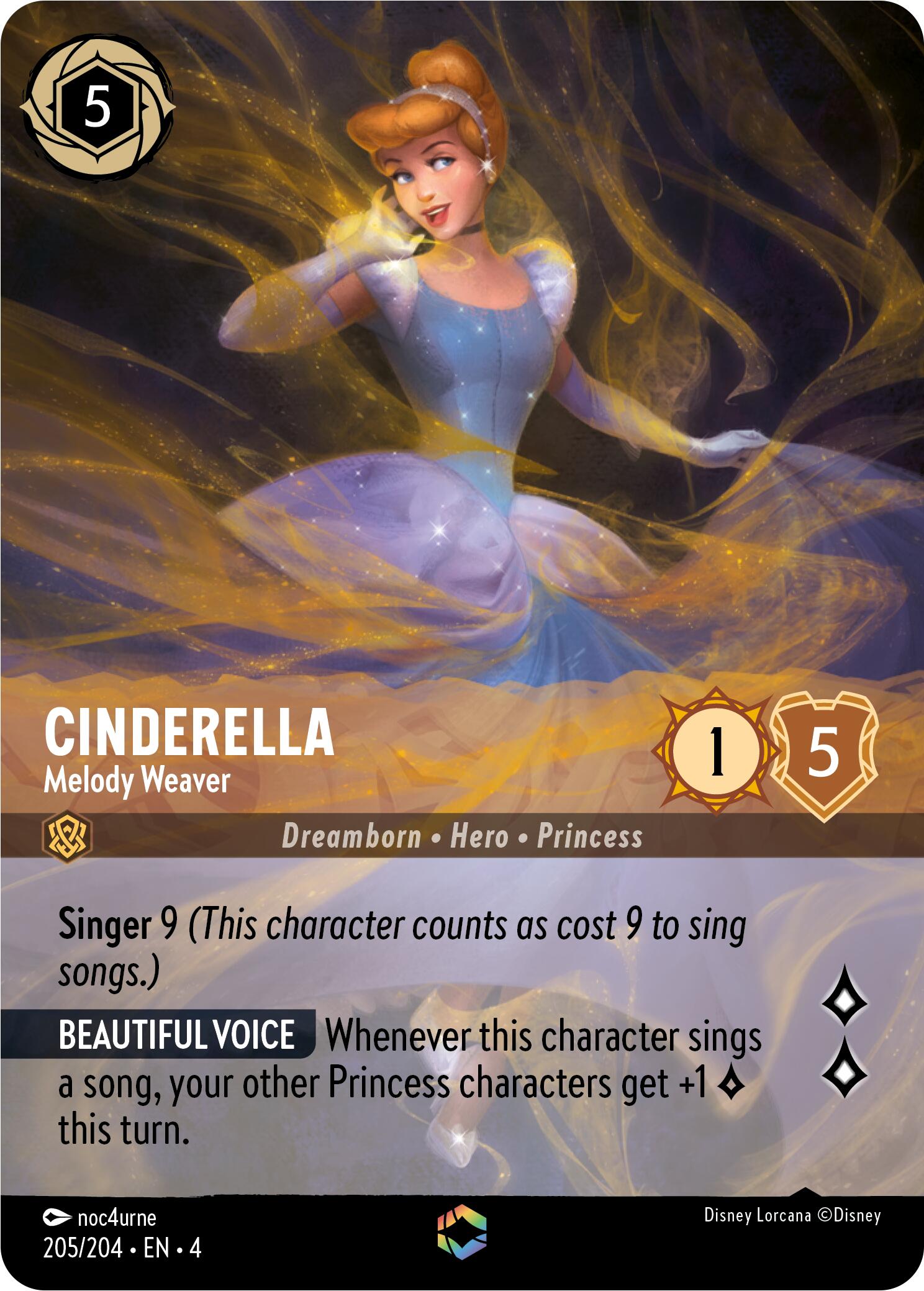 Cinderella - Melody Weaver (Enchanted) (205/204) [Ursula's Return] | Galactic Gamez