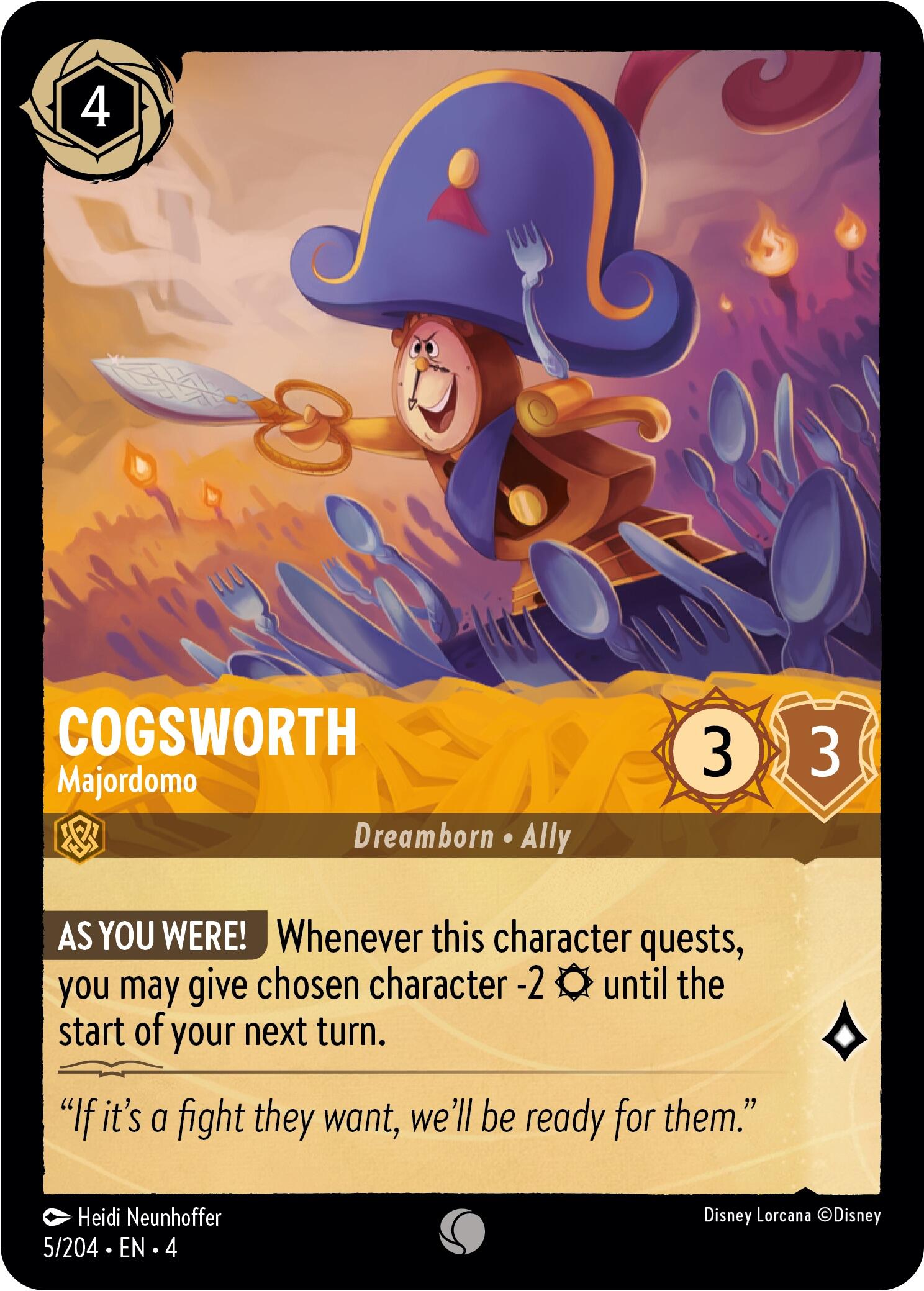 Cogsworth - Majordomo (5/204) [Ursula's Return] | Galactic Gamez