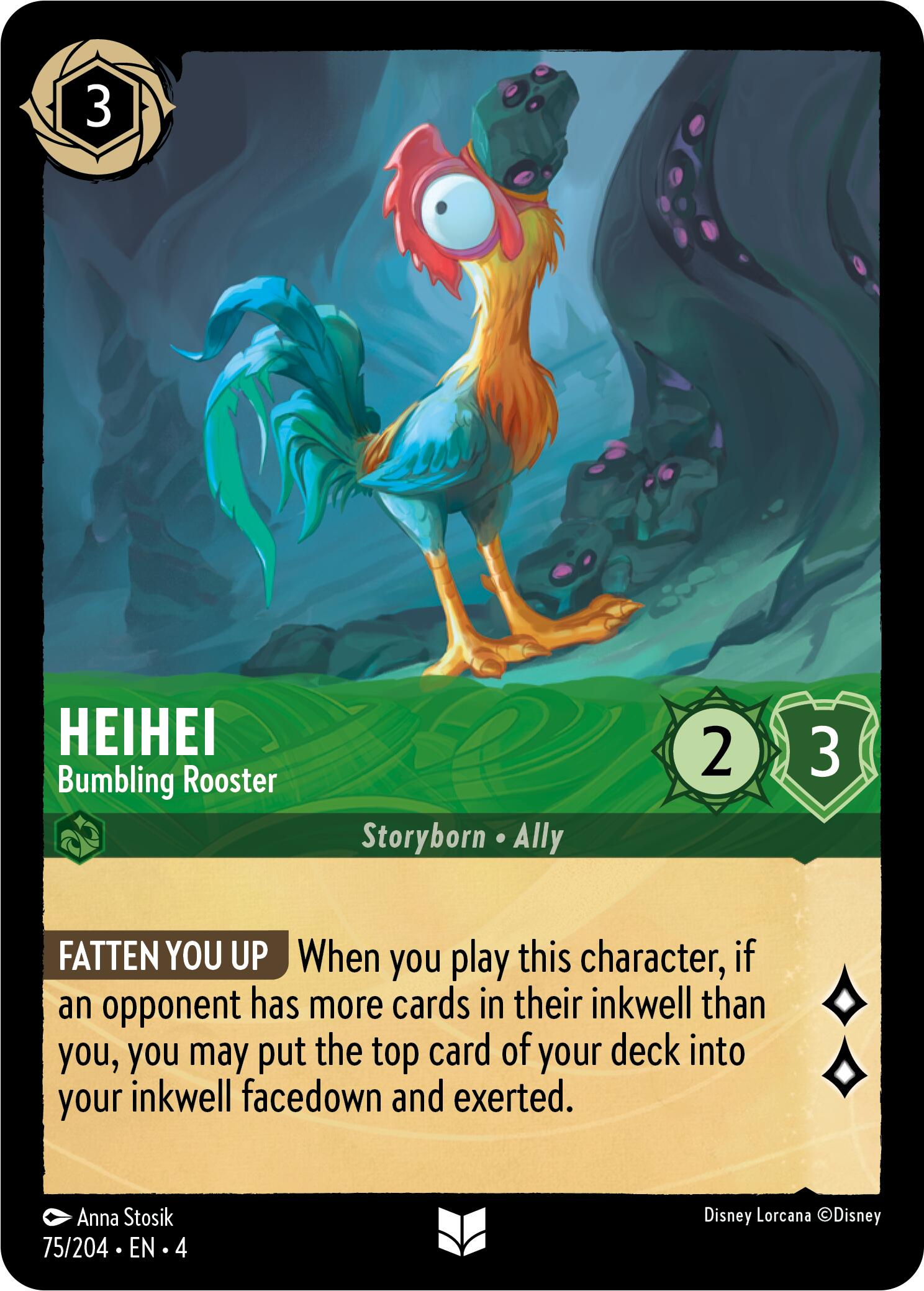 Heihei - Bumbling Rooster (75/204) [Ursula's Return] | Galactic Gamez