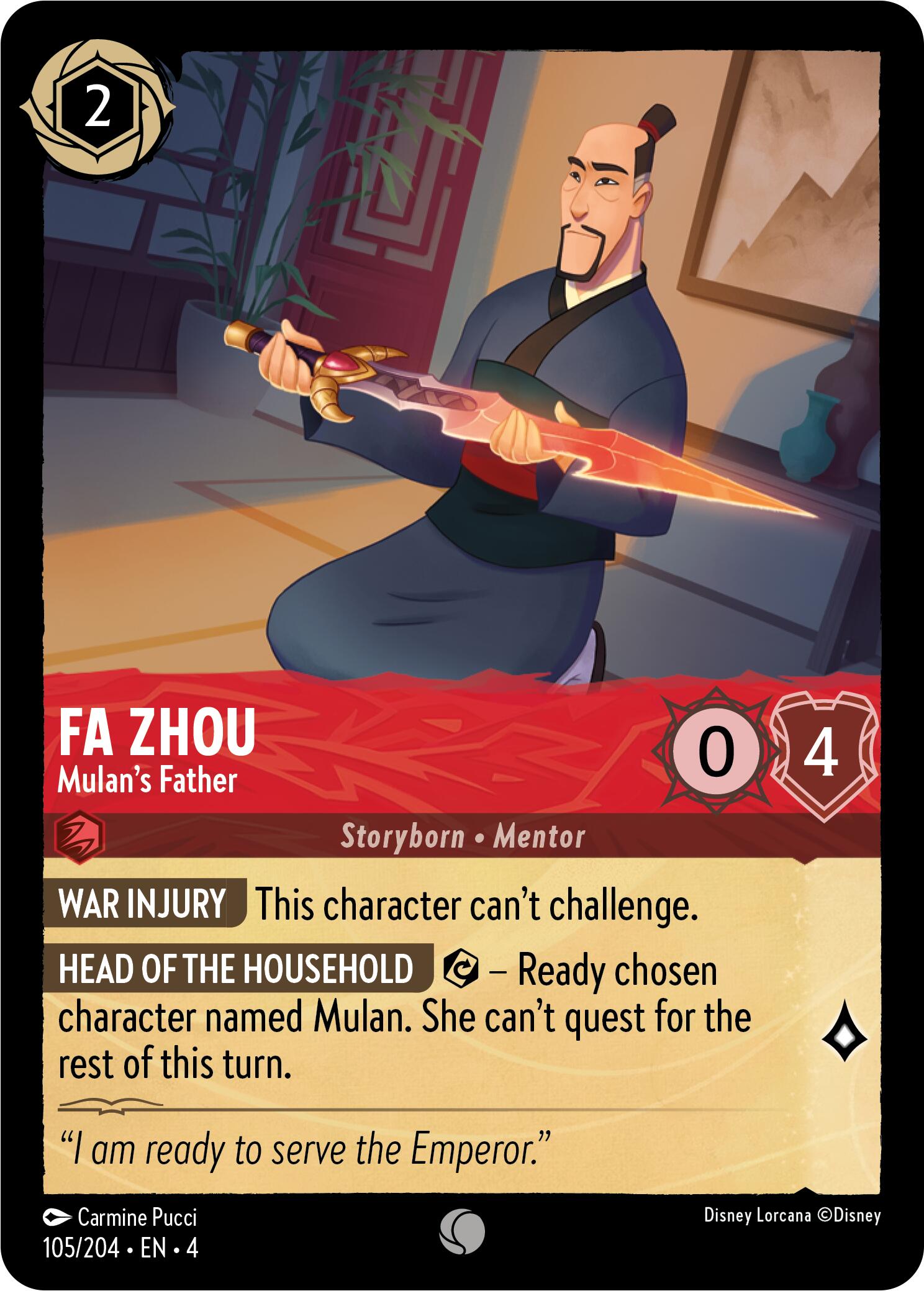 Fa Zhou - Mulan's Father (105/204) [Ursula's Return] | Galactic Gamez