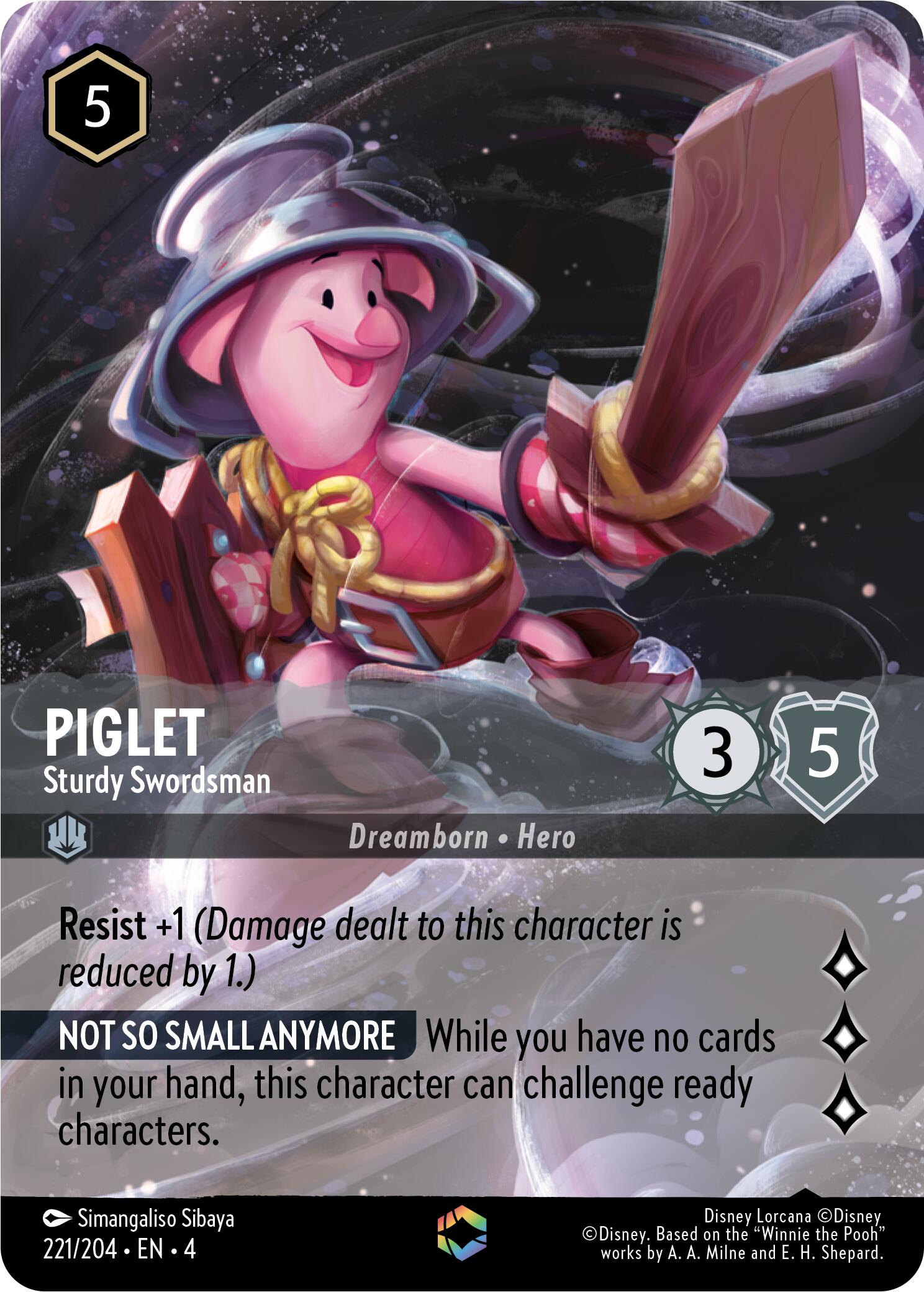 Piglet - Sturdy Swordsman (Enchanted) (221/204) [Ursula's Return] | Galactic Gamez