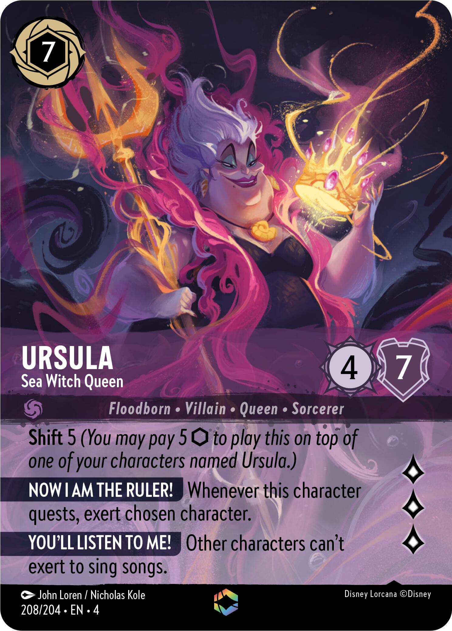 Ursula - Sea Witch Queen (Enchanted) (208/204) [Ursula's Return] | Galactic Gamez