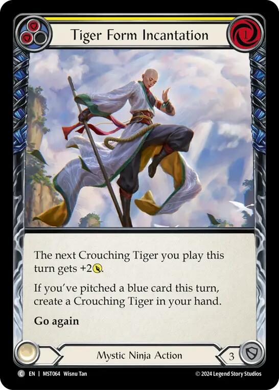 Tiger Form Incantation (Yellow) [MST064] (Part the Mistveil)  Rainbow Foil | Galactic Gamez