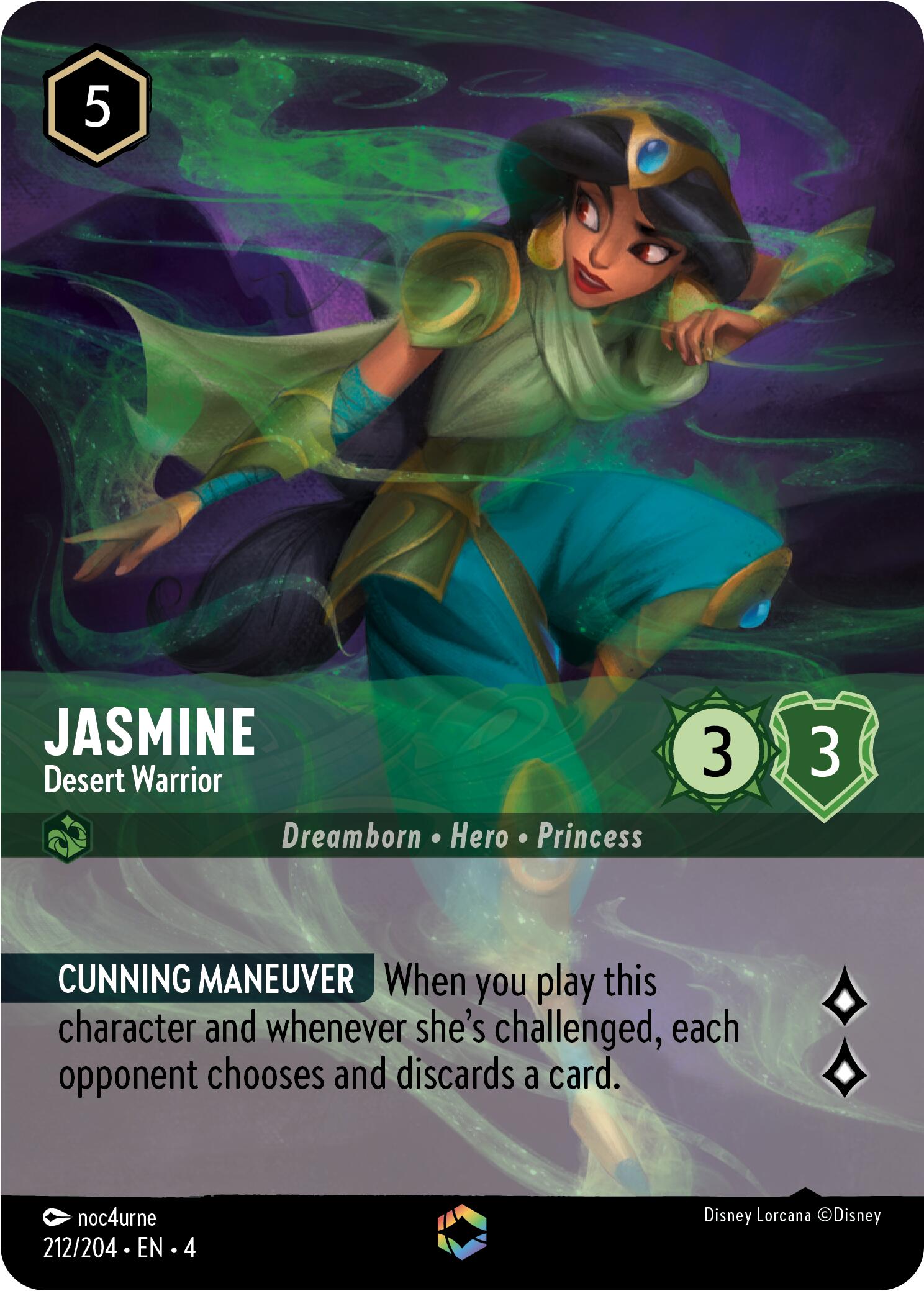 Jasmine - Desert Warrior (Enchanted) (212/204) [Ursula's Return] | Galactic Gamez