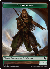 Elf Warrior // Rat (0030) Double-Sided Token [Foundations Tokens] | Galactic Gamez