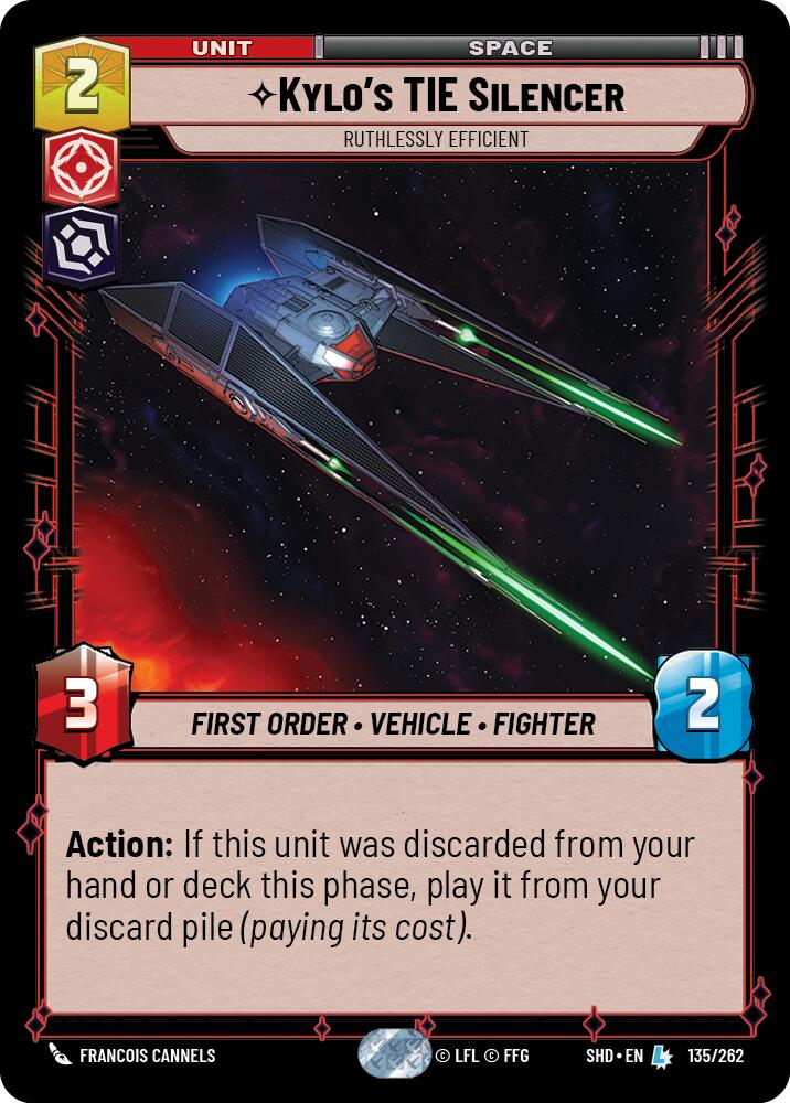 Kylo's TIE Silencer - Ruthlessly Efficient (135/262) (135/262) [Shadows of the Galaxy] | Galactic Gamez