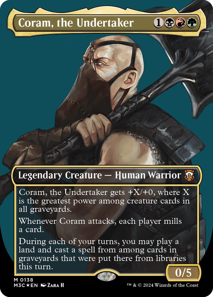 Coram, the Undertaker (Borderless) (Ripple Foil) [Modern Horizons 3 Commander] | Galactic Gamez