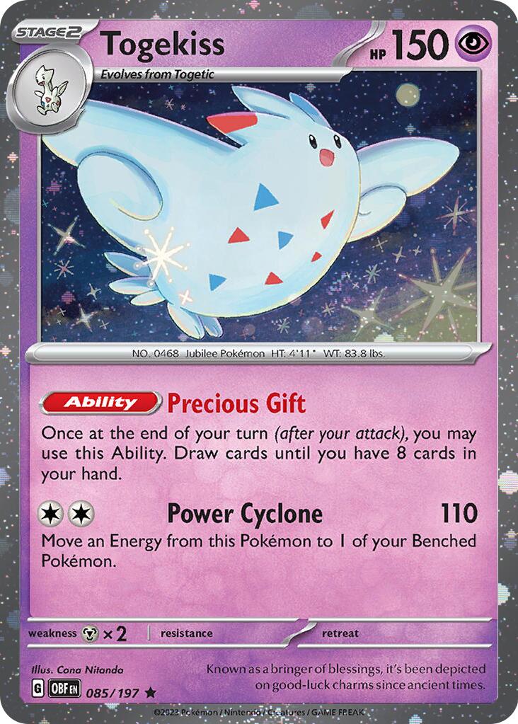 Togekiss (085/197) (Cosmos Holo) [Scarlet & Violet: Obsidian Flames] | Galactic Gamez