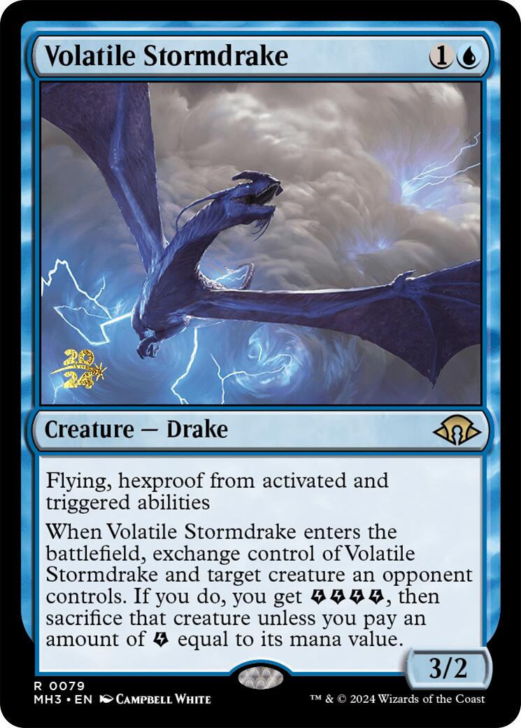 Volatile Stormdrake [Modern Horizons 3 Prerelease Promos] | Galactic Gamez