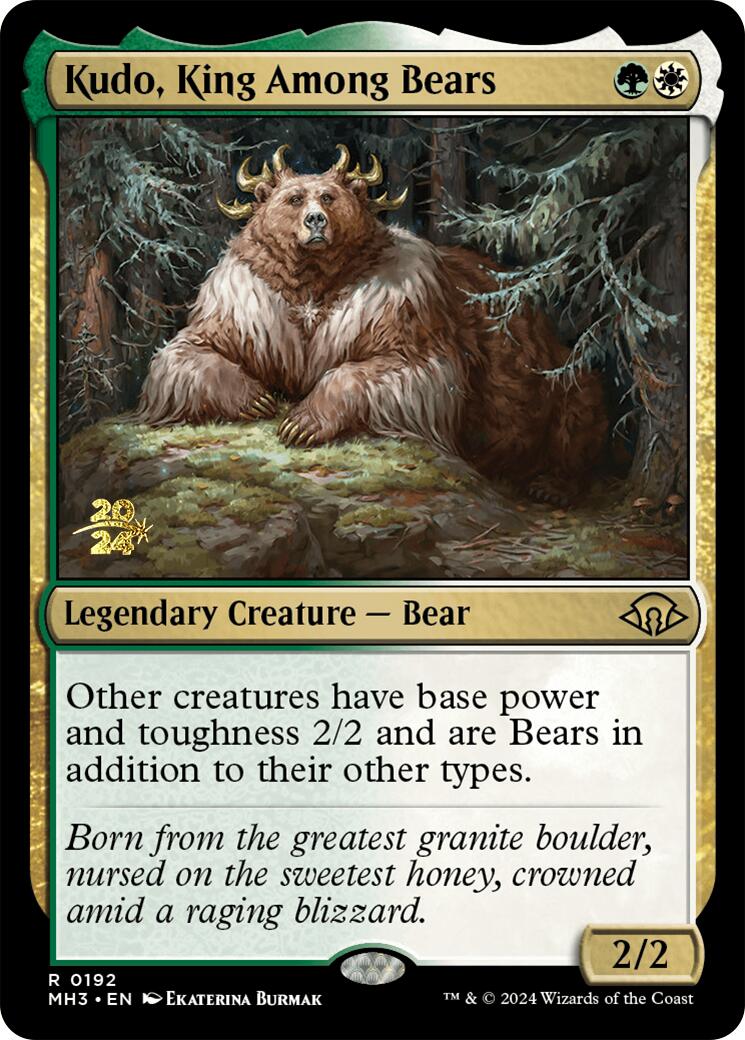 Kudo, King Among Bears [Modern Horizons 3 Prerelease Promos] | Galactic Gamez