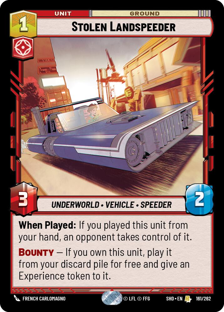 Stolen Landspeeder (161/262) (161/262) [Shadows of the Galaxy] | Galactic Gamez