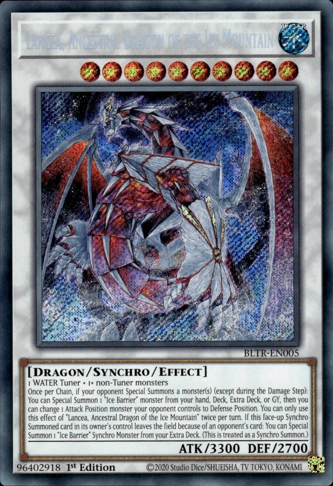 Lancea, Ancestral Dragon of the Ice Mountain [BLTR-EN005] Secret Rare | Galactic Gamez