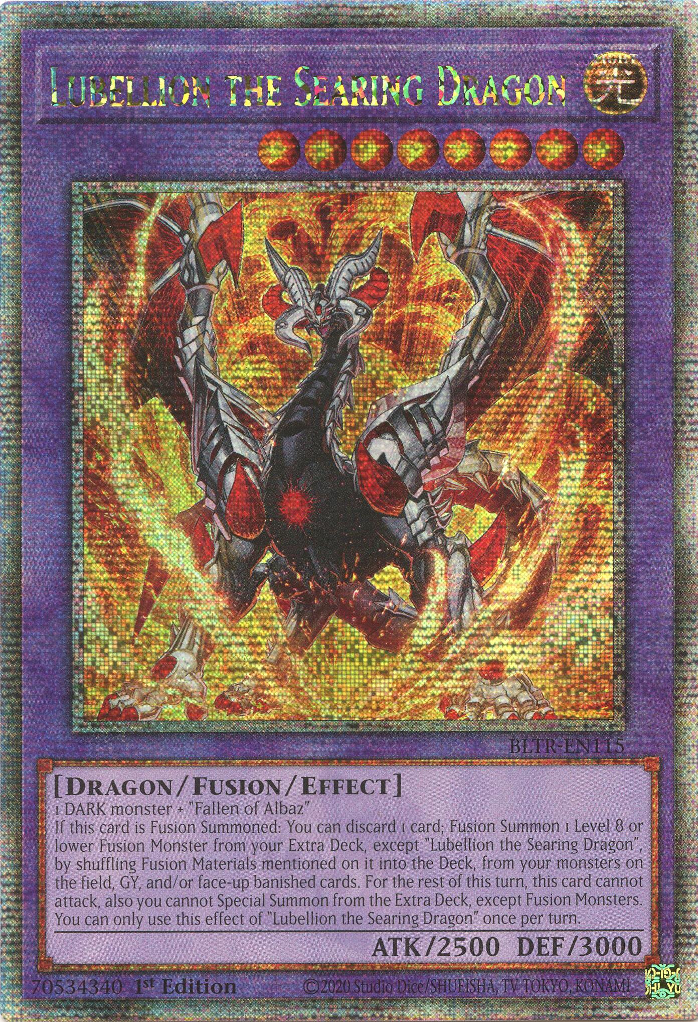 Lubellion the Searing Dragon (Quarter Century Secret Rare) [BLTR-EN115] Quarter Century Secret Rare | Galactic Gamez