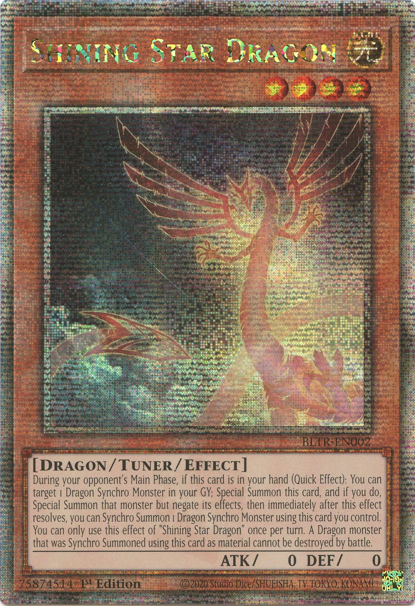 Shining Star Dragon (Quarter Century Secret Rare) [BLTR-EN002] Quarter Century Secret Rare | Galactic Gamez