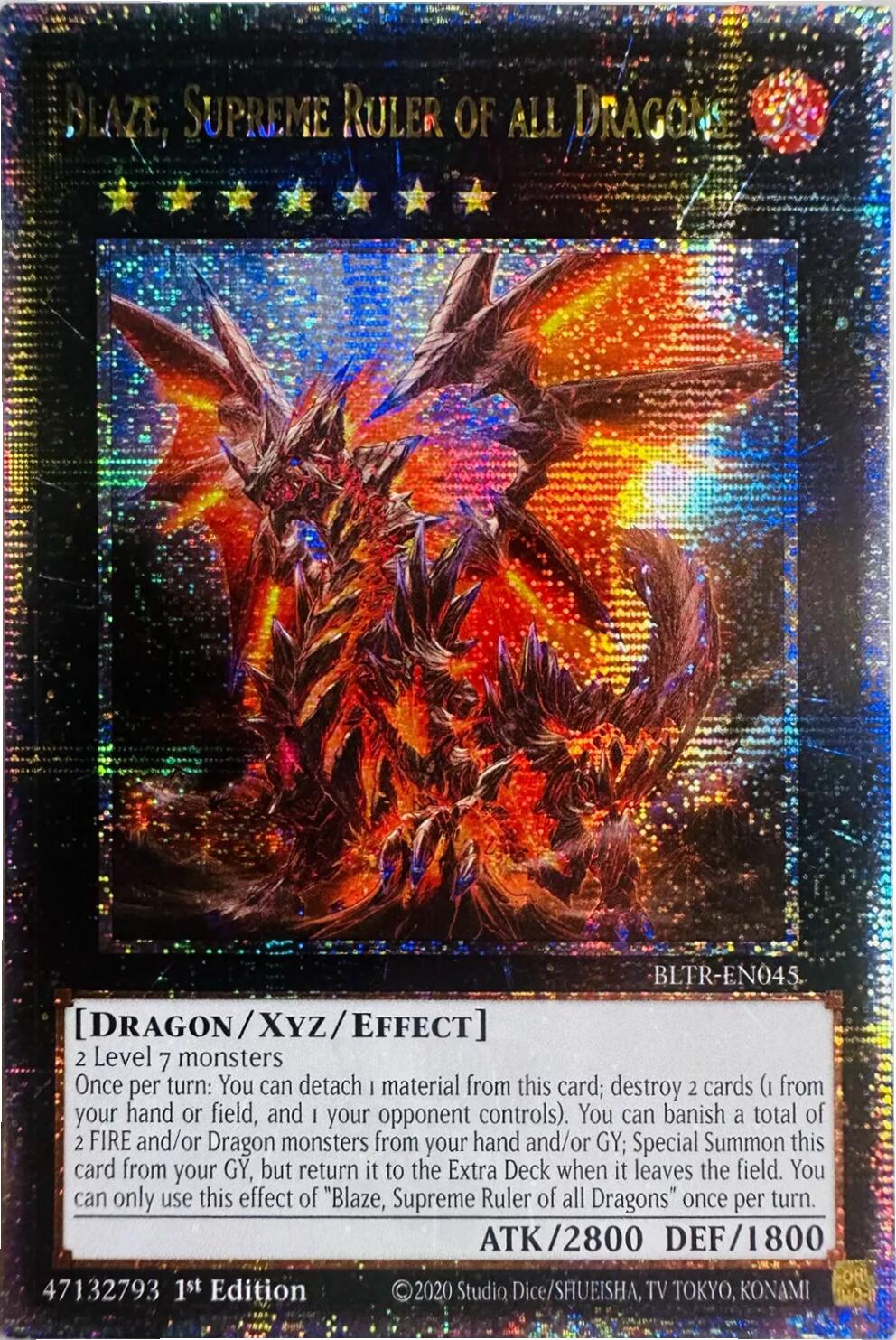 Blaze, Supreme Ruler of all Dragons (Quarter Century Secret Rare) [BLTR-EN045] Quarter Century Secret Rare | Galactic Gamez