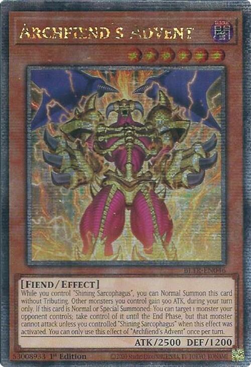 Archfiend's Advent (Quarter Century Secret Rare) [BLTR-EN046] Quarter Century Secret Rare | Galactic Gamez