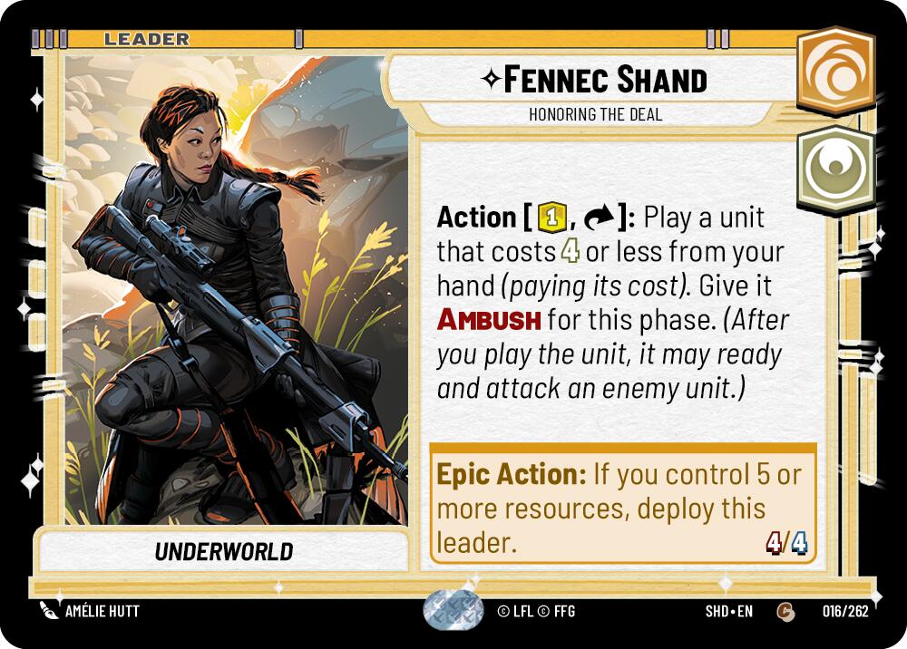 Fennec Shand - Honoring the Deal (016/262) (016/262) [Shadows of the Galaxy] | Galactic Gamez
