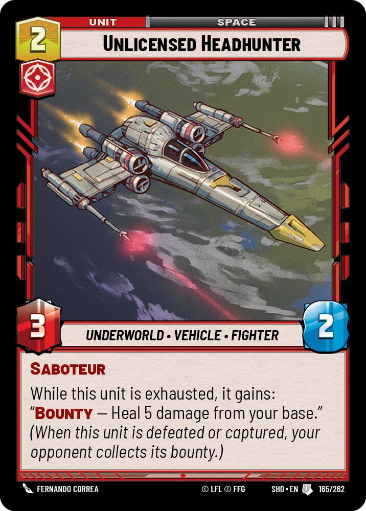 Unlicensed Headhunter (165/262) (165/262) [Shadows of the Galaxy] | Galactic Gamez