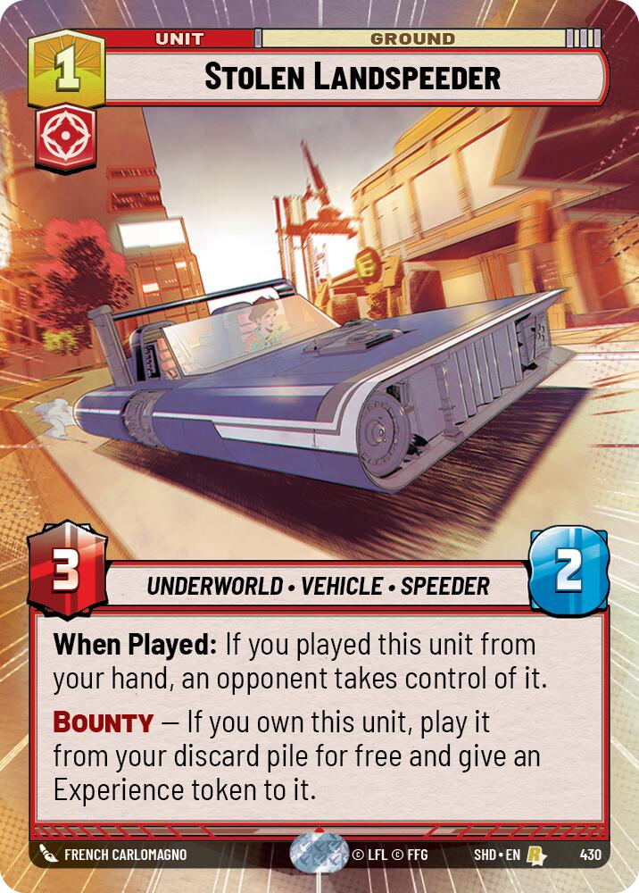 Stolen Landspeeder (430) (Hyperspace) (430) [Shadows of the Galaxy] | Galactic Gamez