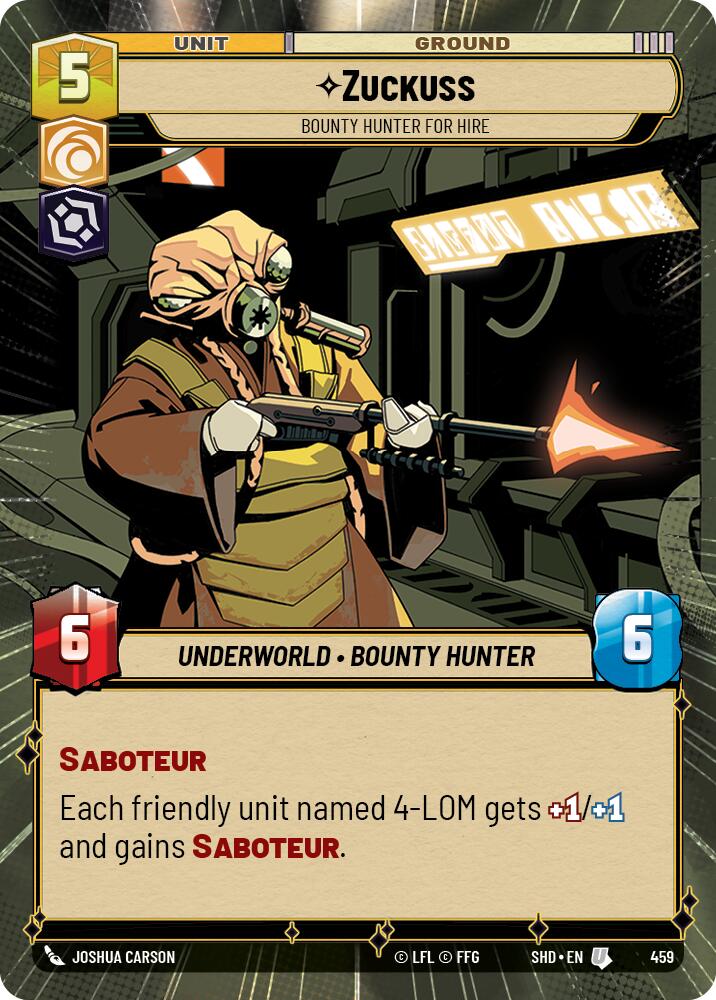 Zuckuss - Bounty Hunter for Hire (459) (Hyperspace) (459) [Shadows of the Galaxy] | Galactic Gamez