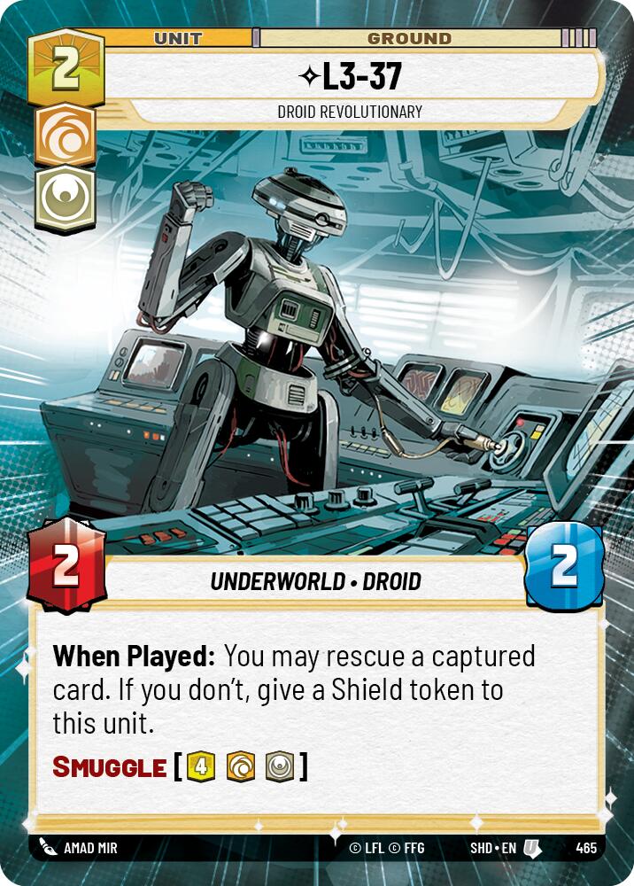 L3-37 - Droid Revolutionary (465) (Hyperspace) (465) [Shadows of the Galaxy] | Galactic Gamez