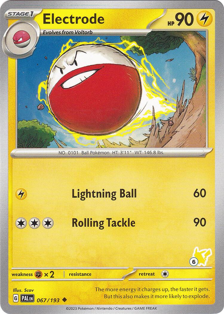 Electrode (067/193) (Pikachu Stamp #6) [Battle Academy 2024] | Galactic Gamez