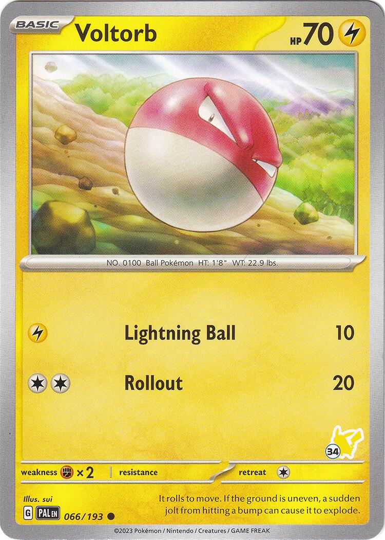 Voltorb (066/193) (Pikachu Stamp #34) [Battle Academy 2024] | Galactic Gamez