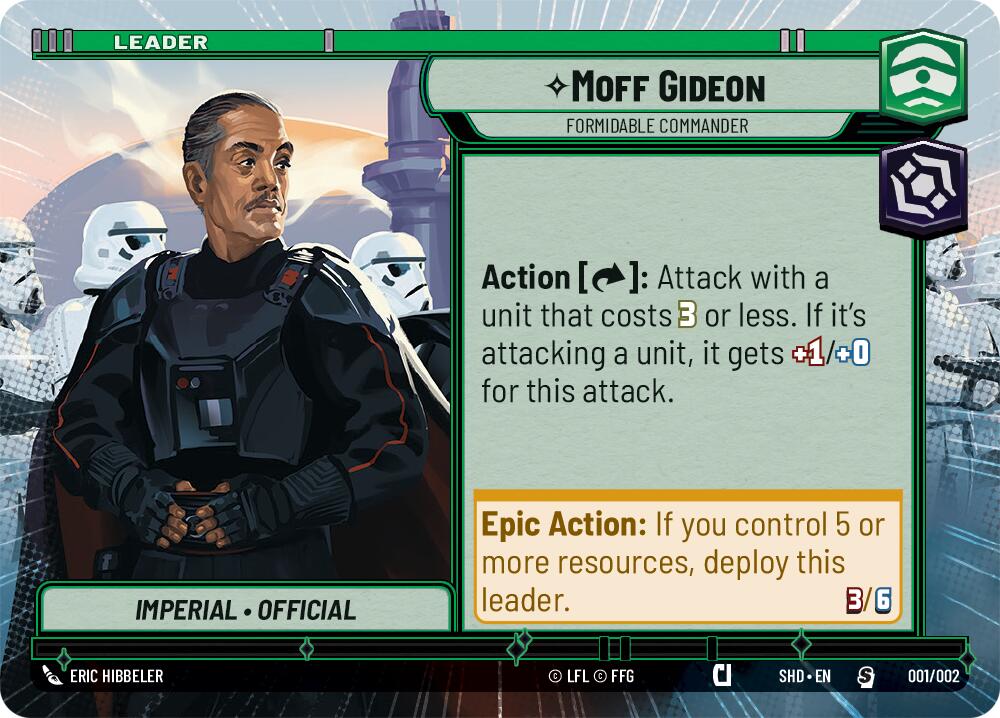 Moff Gideon - Formidable Commander (001/002) (Hyperspace) (Prerelease Promos) (001/002) [Shadows of the Galaxy Promos] | Galactic Gamez