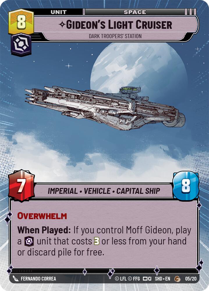 Gideon's Light Cruiser - Dark Troopers' Station (Hyperspace) (05/20) [Shadows of the Galaxy: Weekly Play] | Galactic Gamez
