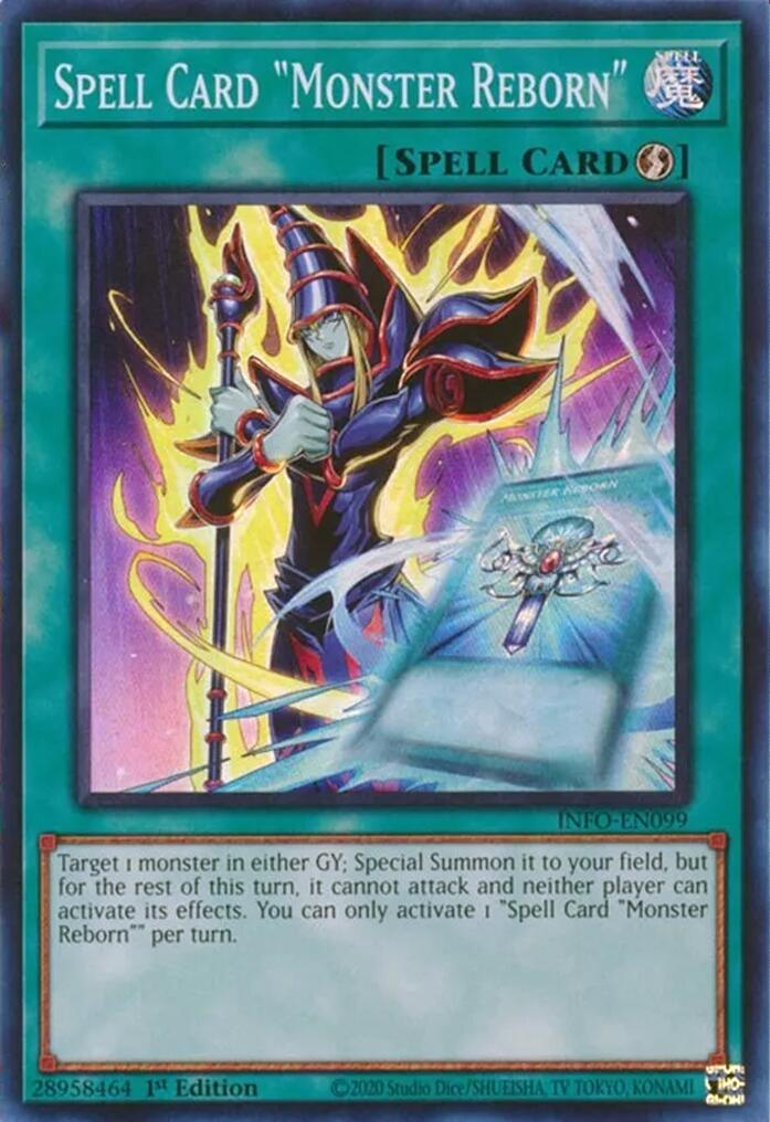 Spell Card "Monster Reborn" [INFO-EN099] Super Rare | Galactic Gamez