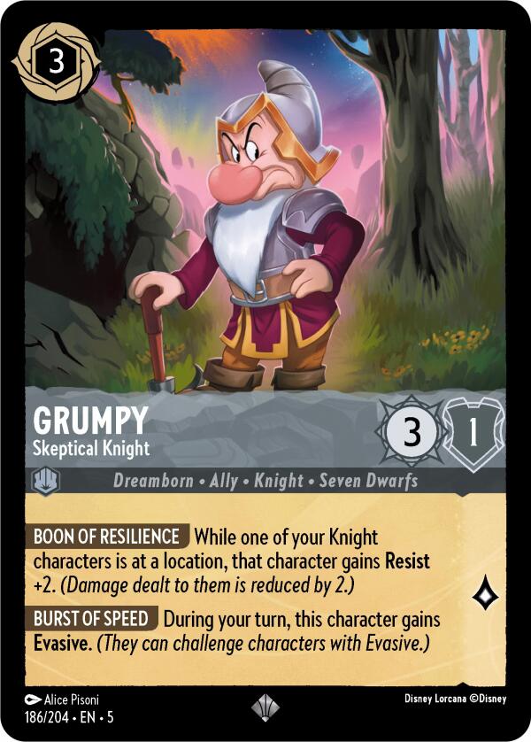 Grumpy - Skeptical Knight (186/204) [Shimmering Skies] | Galactic Gamez