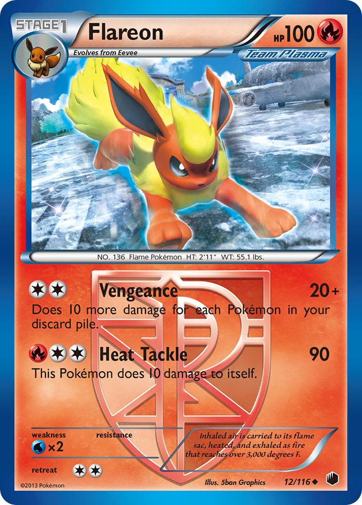 Flareon (12/116) [Black & White: Plasma Freeze] | Galactic Gamez