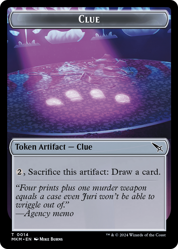 Clue (0014) // A 0041 Double-Sided Token [Murders at Karlov Manor Tokens] | Galactic Gamez