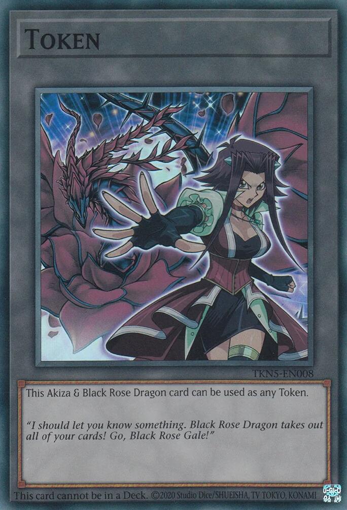 Token: Akiza & Black Rose Dragon [TKN5-EN008] Super Rare | Galactic Gamez